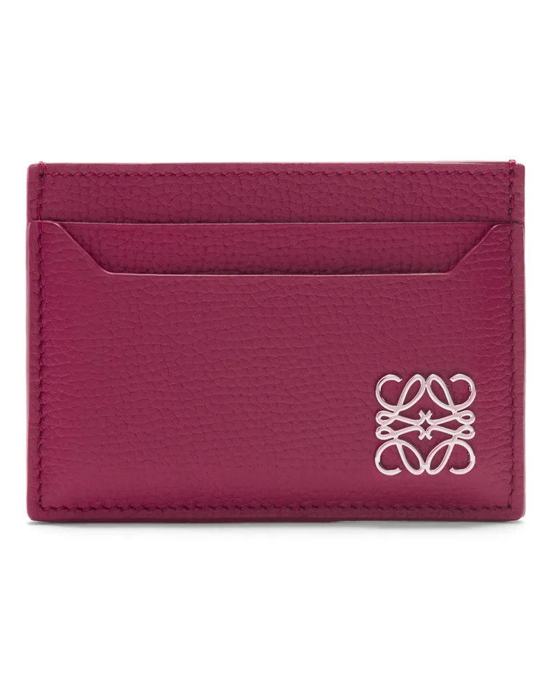 Loewe Luxury Anagram plain cardholder in pebble grain calfskin Crimson