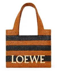 Loewe Luxury Medium  Font tote in raffia Black