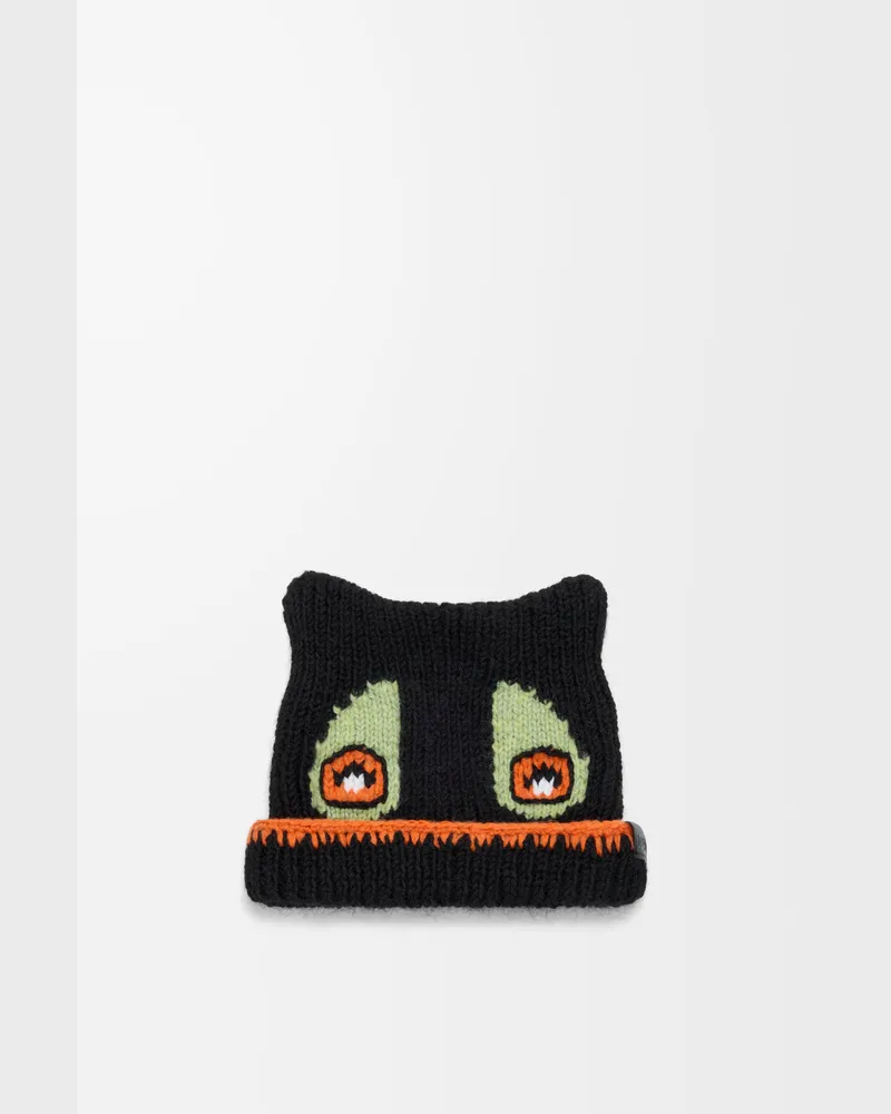 Loewe Beanie In Wool Alpaca And Mohair Blend Mujer Black