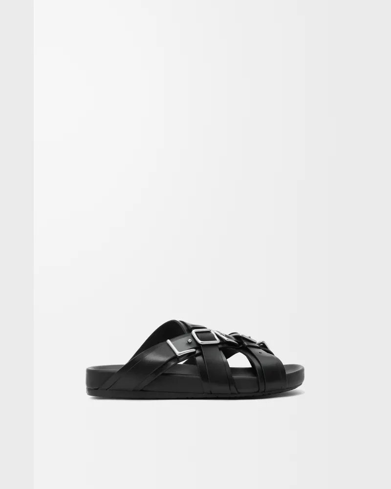 Loewe Type Fussbett Sandal In Vegetable-tanned Leather skin Size Hombre Black