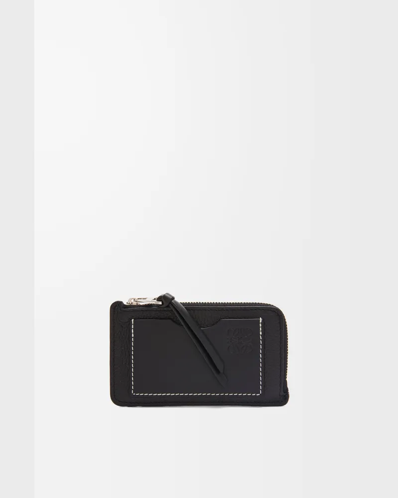 Loewe Coin Cardholder In Soft Grained Leather skin Mujer Black