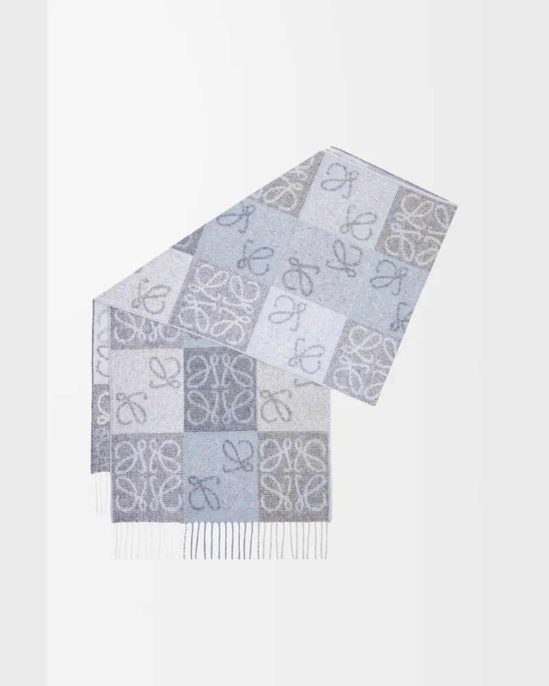 Loewe Scarf In Wool And Cashmere Mujer Blue