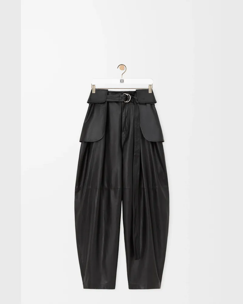 Loewe Cargo Trousers In Nappa Lambskin Size Mujer Black