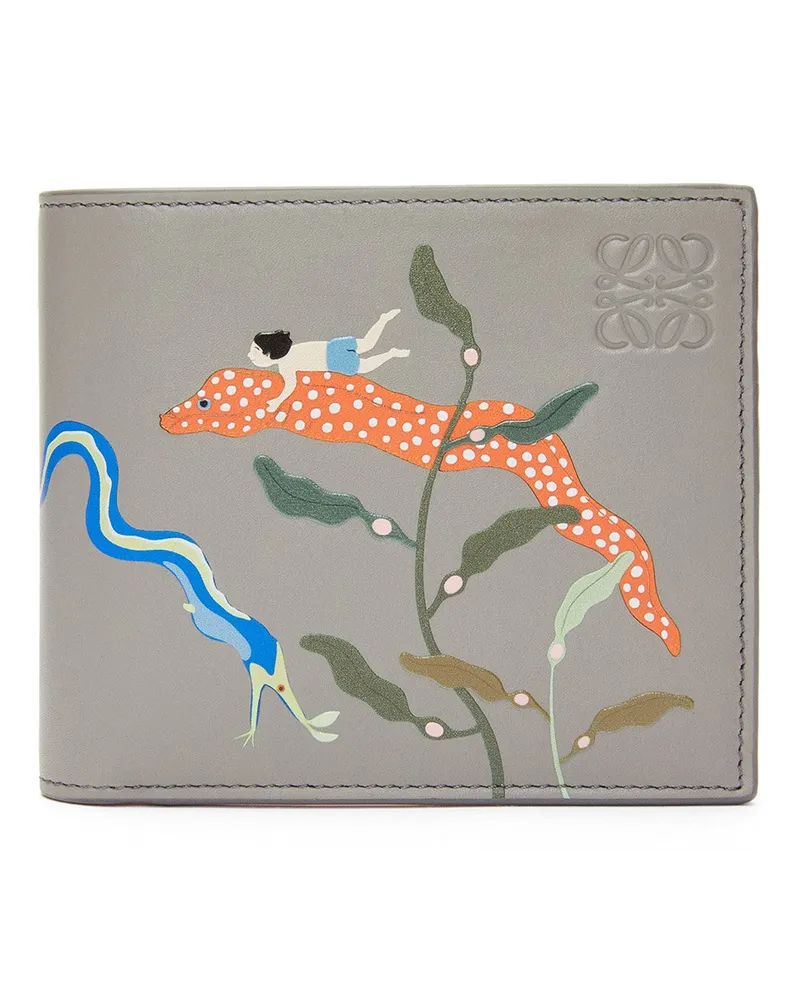 Loewe Luxury Eels bifold coin wallet in satin calfskin Pearl