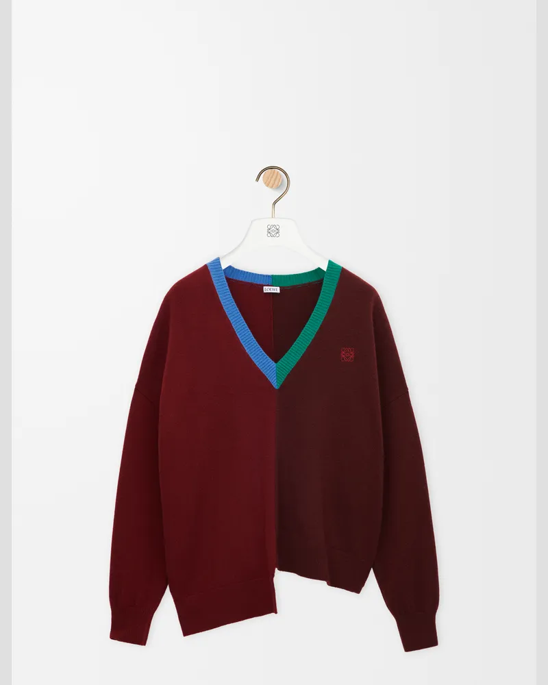 Loewe Asymmetric Sweater In Wool Size Mujer Green