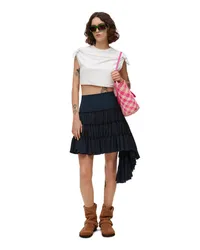 Loewe Luxury Ruffled skirt in silk Midnight