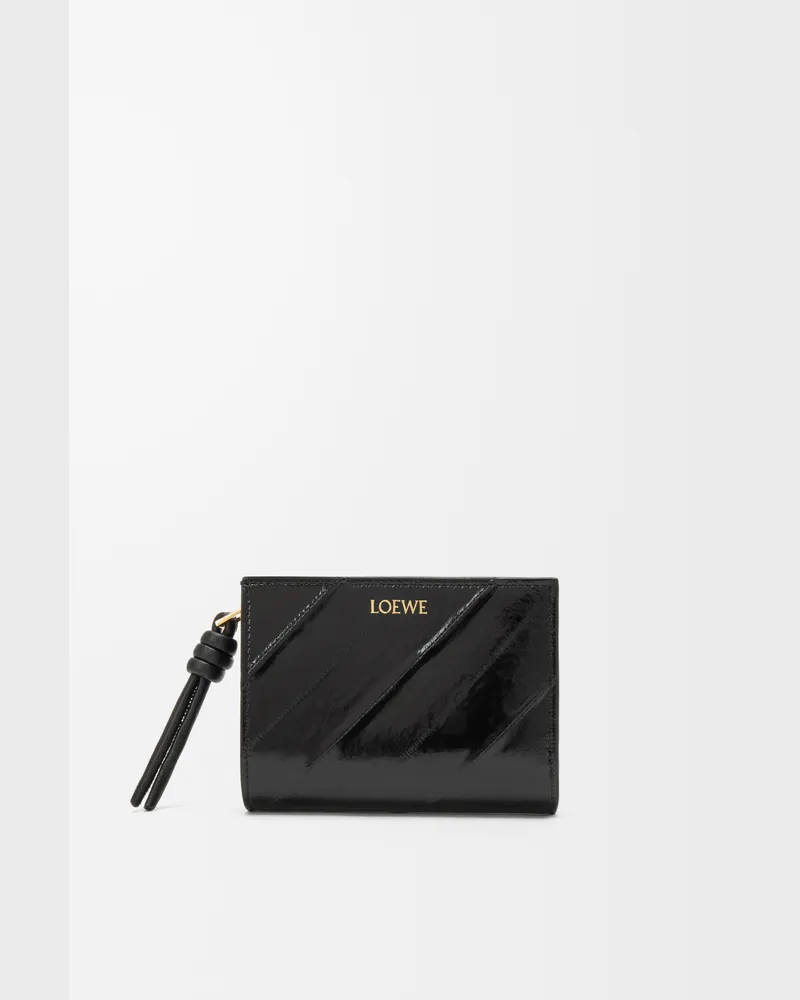 Loewe Knot Compact Wallet In Eel Mujer Black