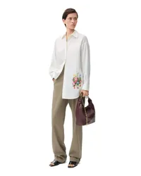 Loewe Luxury Embroidered draped shirt in cotton White