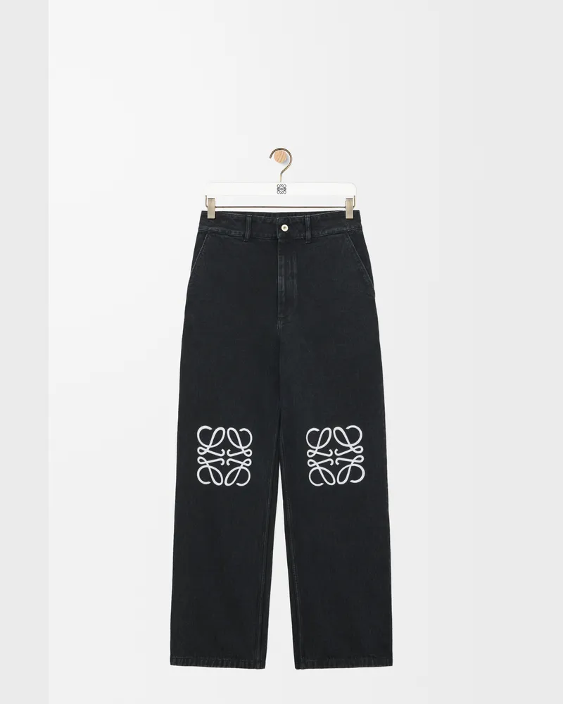 Loewe Anagram Baggy Jeans In Denim Size Mujer Black