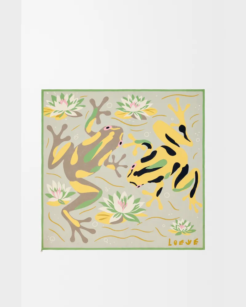 Loewe Scarf In Silk Mujer Beige