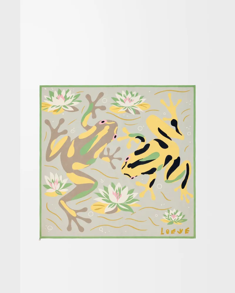 Loewe Scarf In Silk Mujer Beige