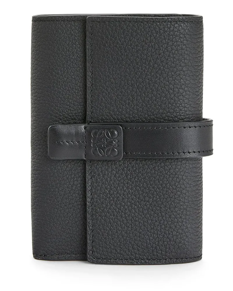 Loewe Luxury Small Vertical Wallet In Soft Grained Calfskin Black