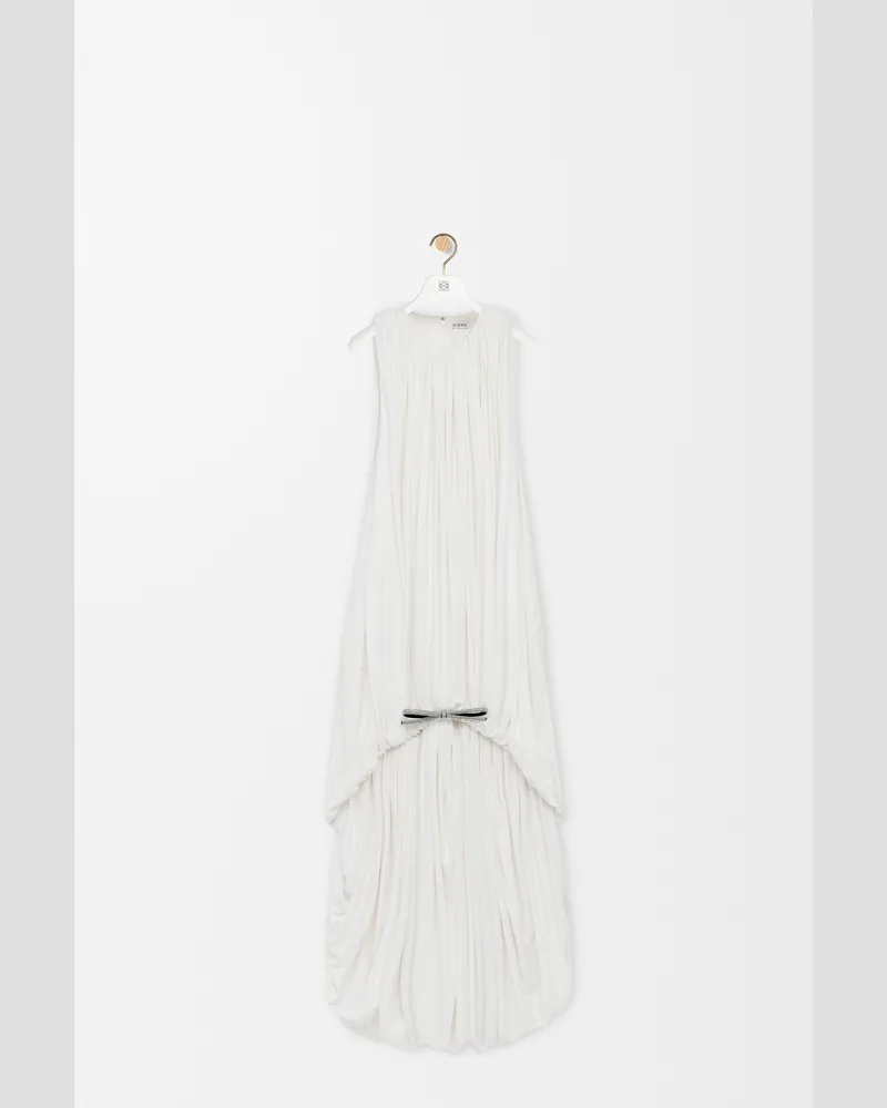 Loewe Draped Dress In Silk Size Mujer White