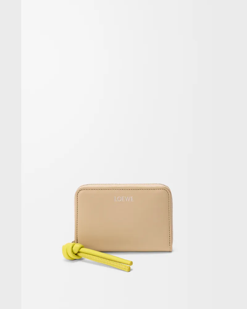 Loewe Zipped Coin Purse In Shiny Nappa Leather skin Mujer Beige