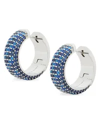 Loewe Luxury Pavé hoop earrings in sterling silver and crystals Silver