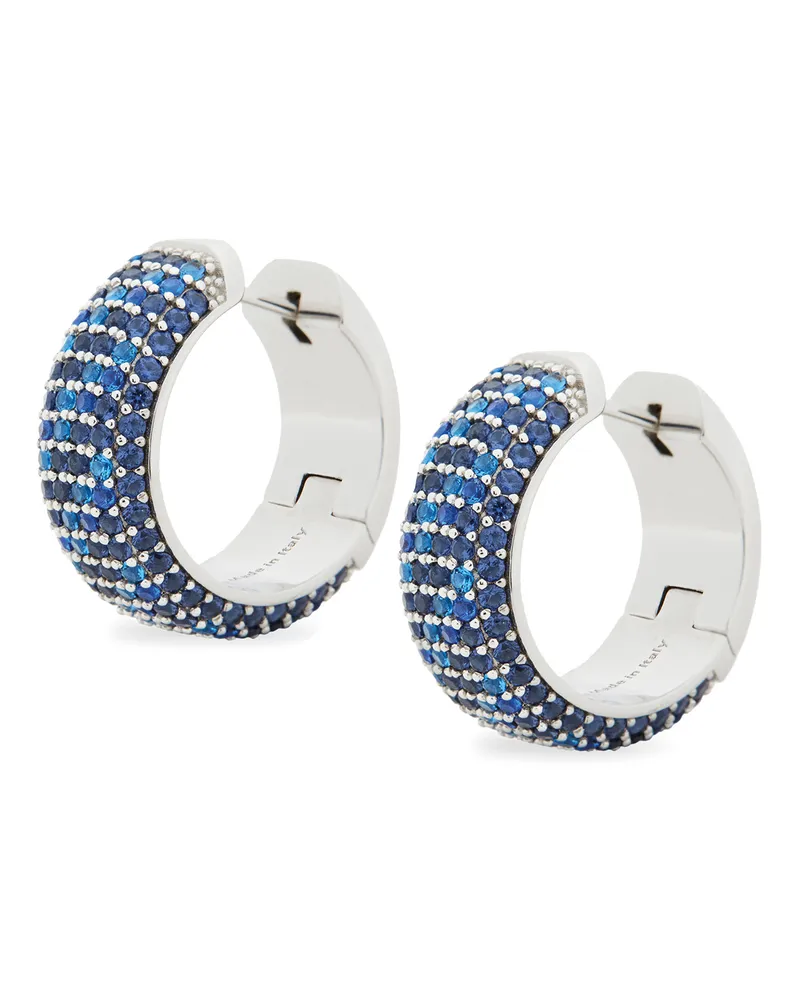 Loewe Luxury Pavé hoop earrings in sterling silver and crystals Silver