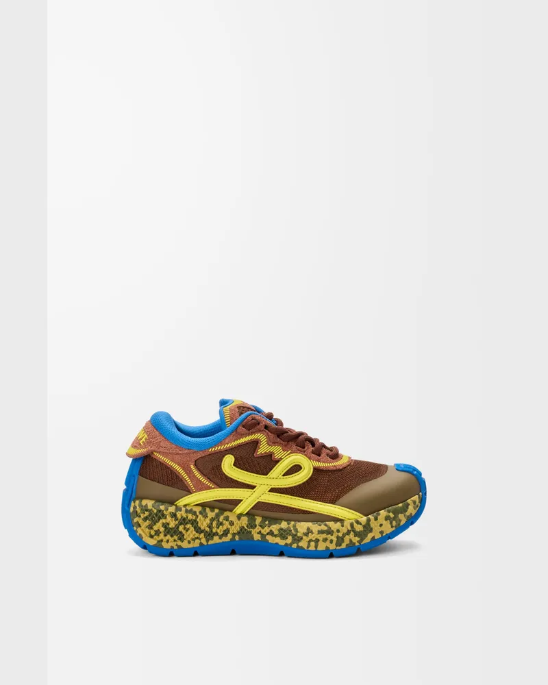 Loewe Pogo Sneaker In Technical Knit And Suede Size Hombre Brown