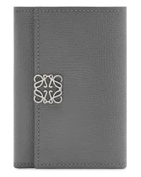 Loewe Luxury Anagram small vertical wallet in pebble grain calfskin Asphalt