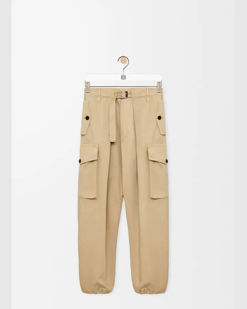 Loewe Cargo Trousers In Cotton Size Hombre Beige