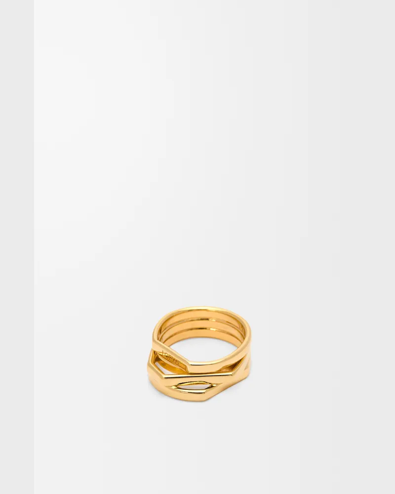 Loewe Stacked Ring In Sterling Silver Size Mujer Gold