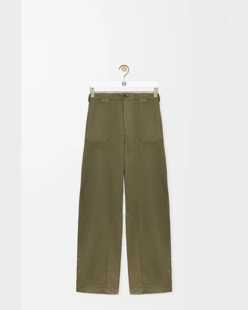 Loewe Trousers In Cotton Size Hombre Khaki