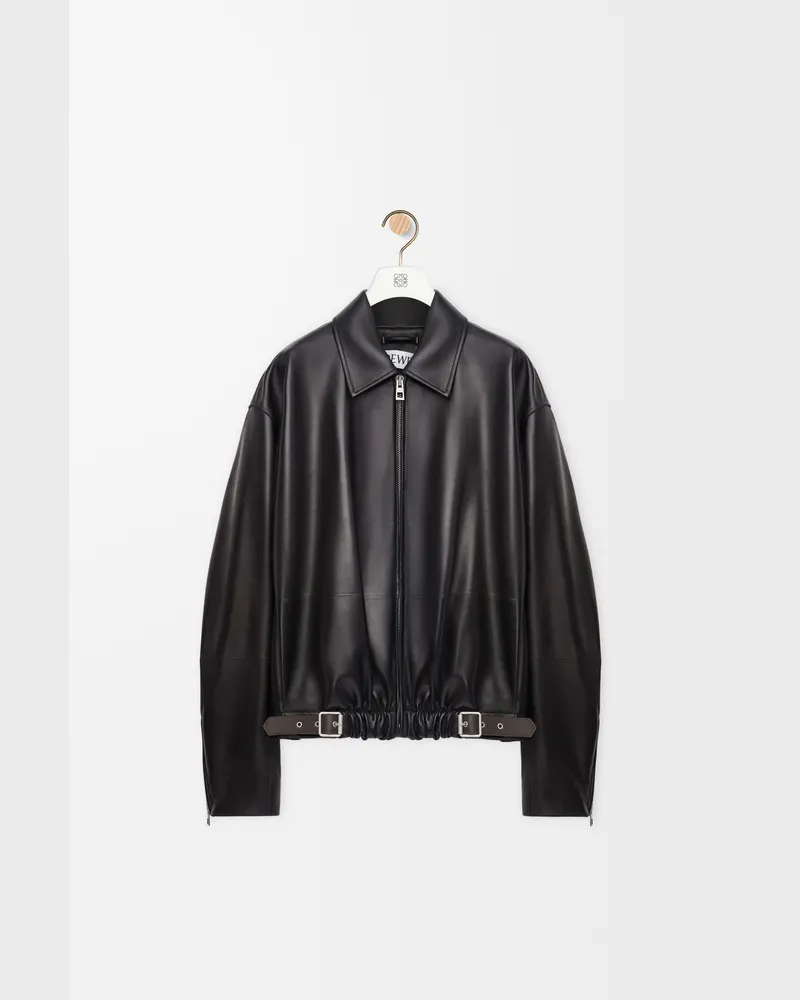 Loewe Belted Jacket In Nappa Lambskin Size Hombre Black