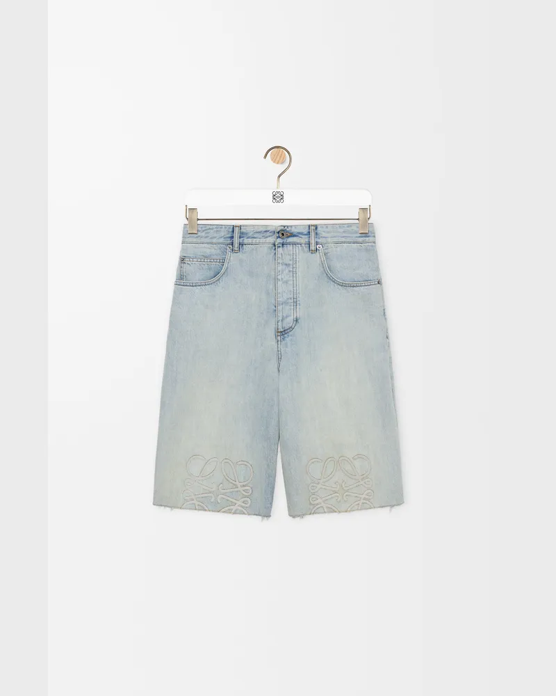 Loewe Anagram Shorts In Denim Size Hombre Washed