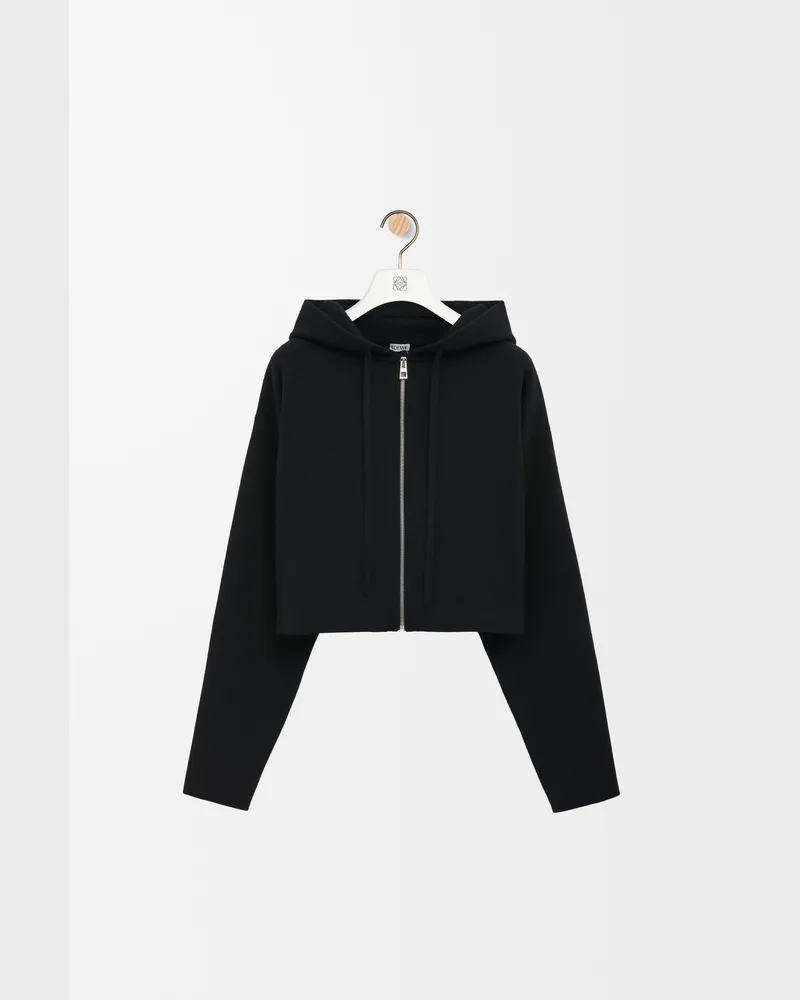 Loewe Anagram Zip-up Hoodie In Wool Size Mujer Black