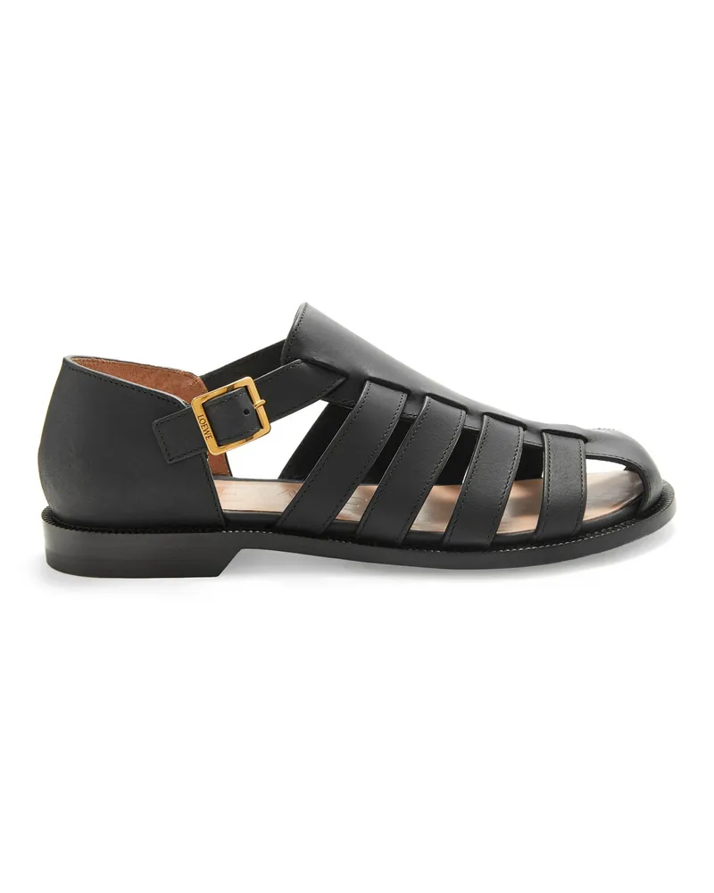 Loewe Luxury Campo sandal in waxed calfskin Black