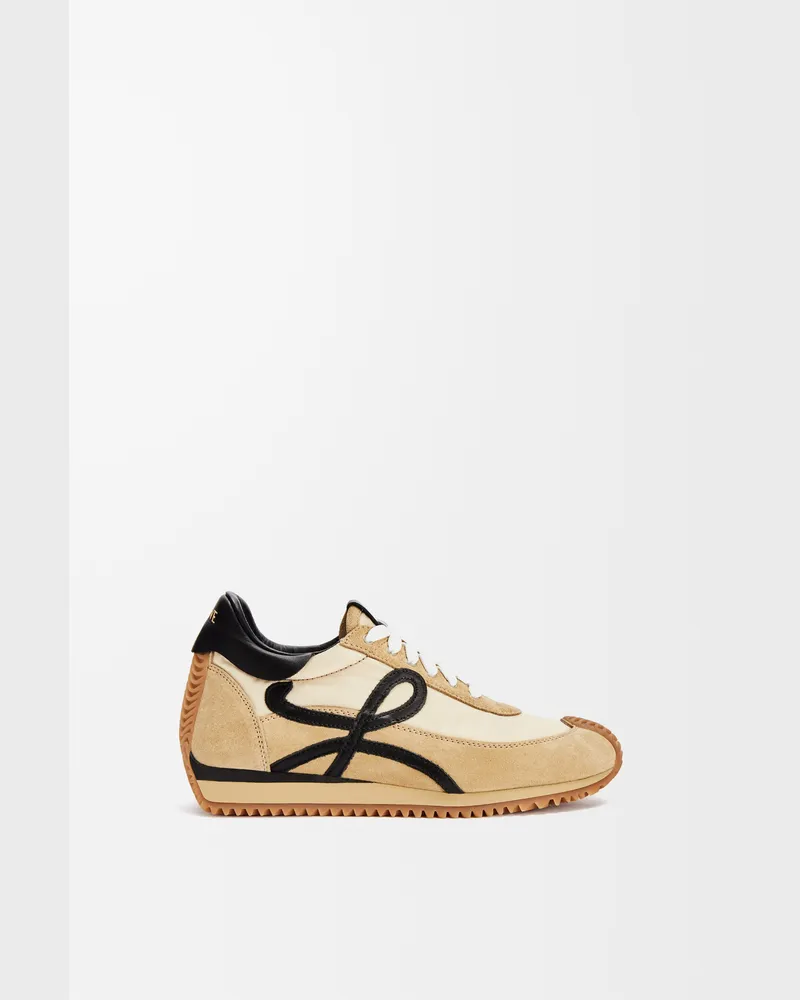 Loewe Flow Runner In Nylon And Suede Size Mujer Gold