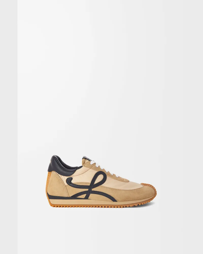 Loewe Flow Runner In Nylon And Suede Size Mujer Gold