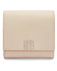 Loewe Luxury Anagram compact flap wallet in pebble grain calfskin Light