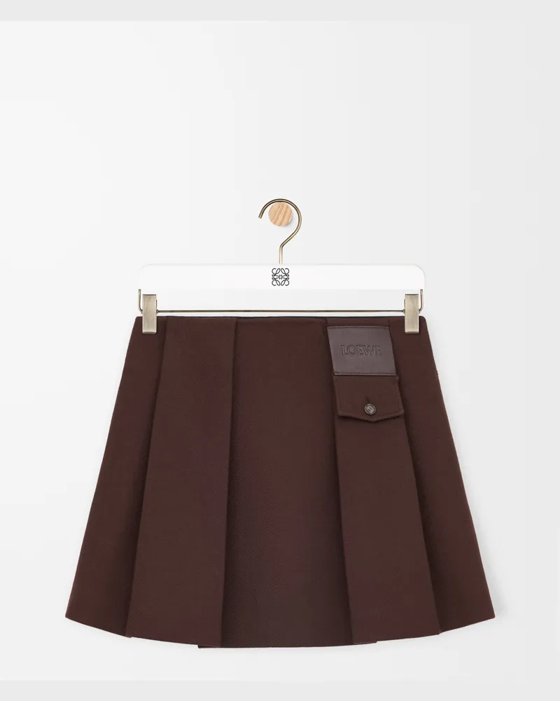 Loewe Mini Skirt In Wool Size Mujer Dark