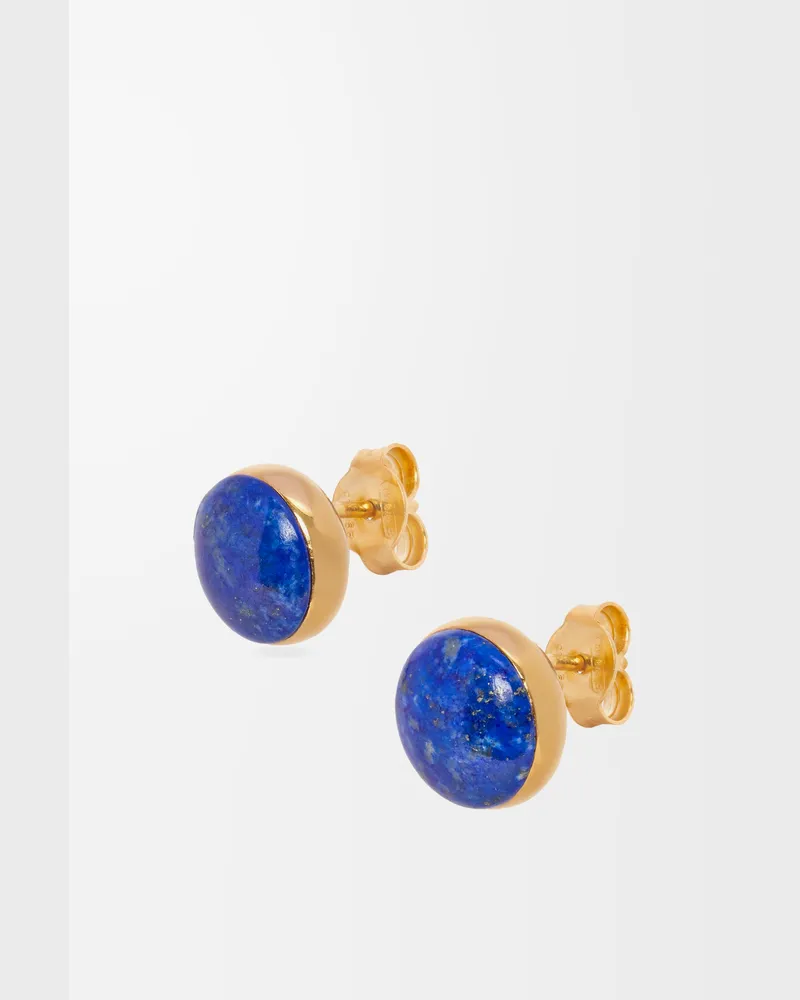 Loewe Luxury Anagram Pebble stud earrings in sterling silver and lapis lazuli Gold