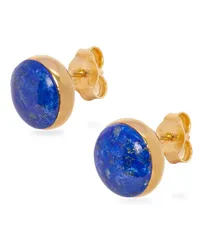 Loewe Luxury Anagram Pebble stud earrings in sterling silver and lapis lazuli Gold