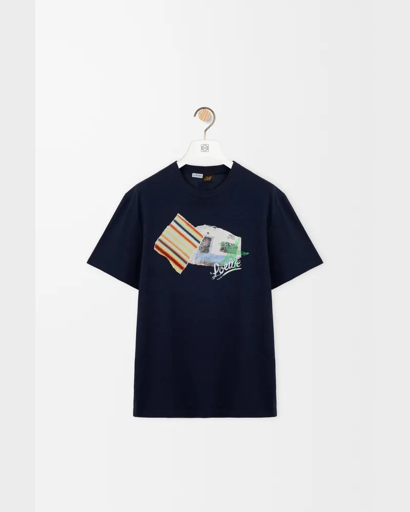 Loewe Relaxed Fit T-shirt In Technical Cotton Size Hombre Navy