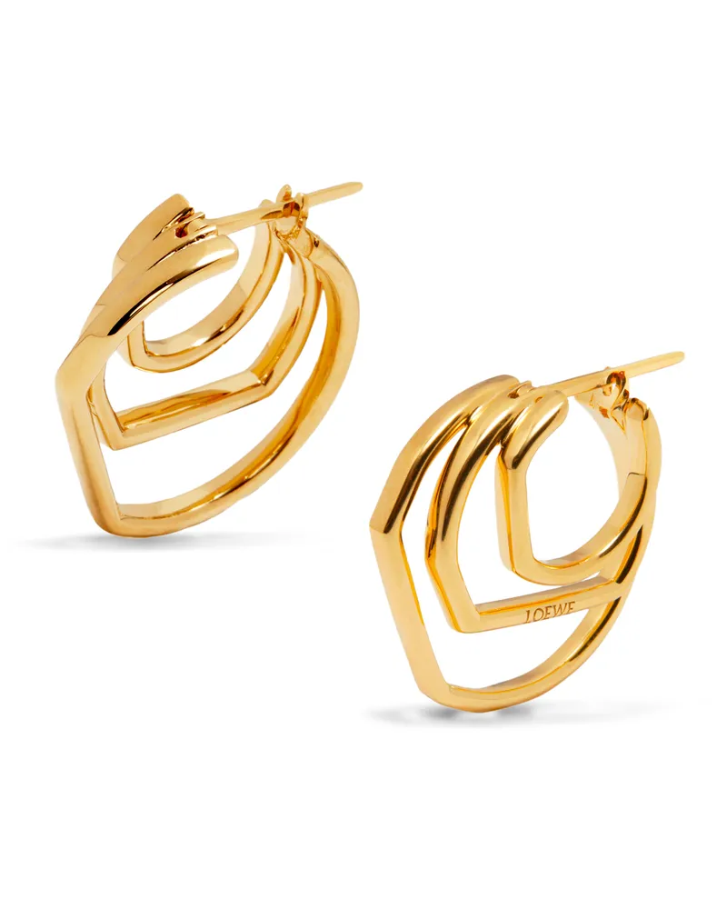 Loewe Luxury Stacked hoop earrings in sterling silver Gold