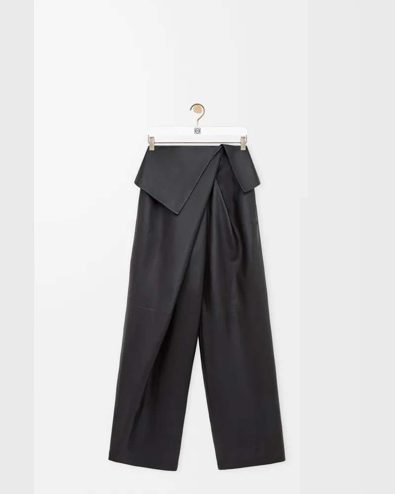 Loewe Draped Trousers In Nappa Lambskin Size Mujer Black