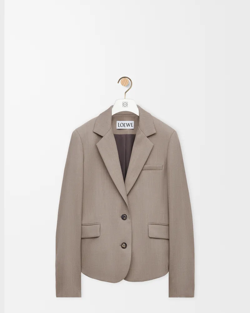 Loewe Tailored Jacket In Wool Size Mujer Beige