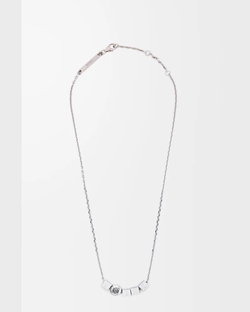 Loewe Pebble Cube Necklace In Sterling Silver Mujer Silver