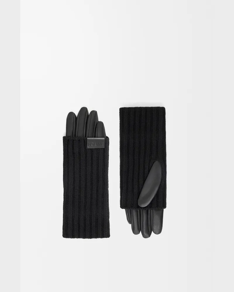 Loewe Gloves In Cashmere And Nappa Lambskin Size Mujer Black