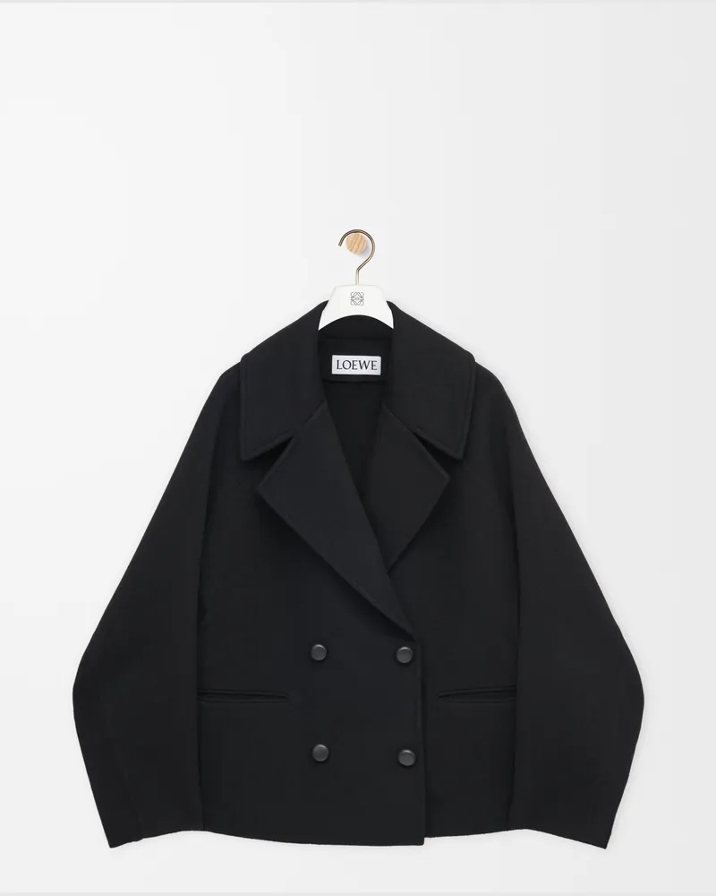 Loewe Short Coat In Wool Size Mujer Black