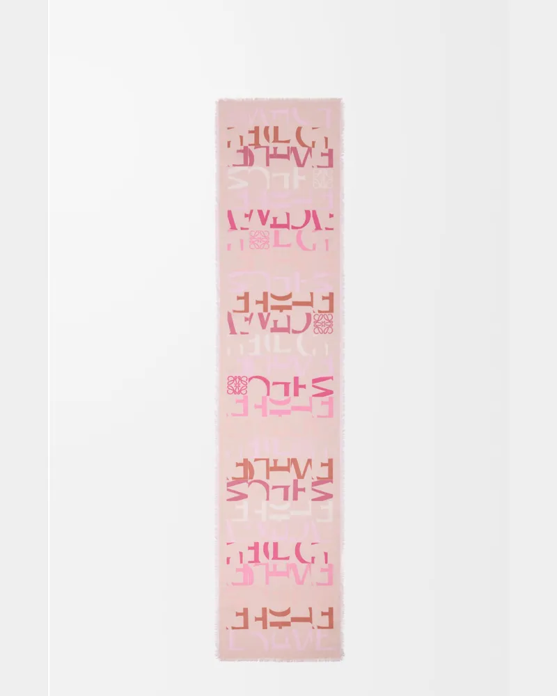 Loewe Scarf In Wool Silk And Cashmere Blend Mujer Pink