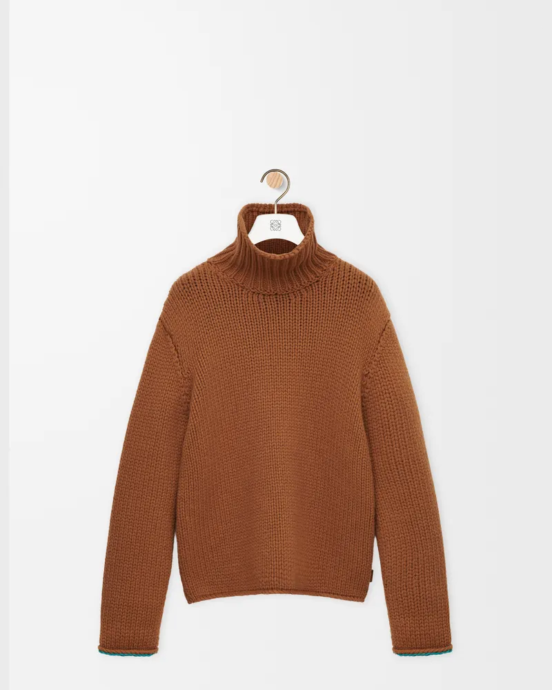 Loewe Turtleneck Sweater In Wool Size Hombre Tan