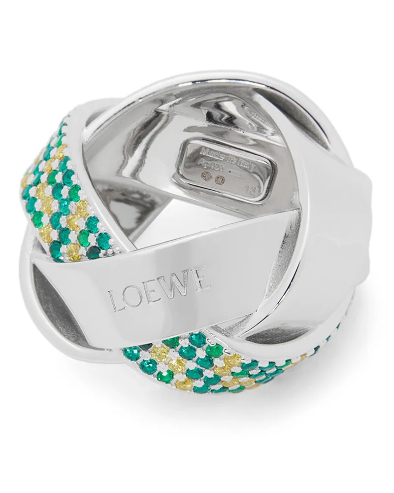 Loewe Luxury Chunky Nest pavé ring in sterling silver and crystals Silver