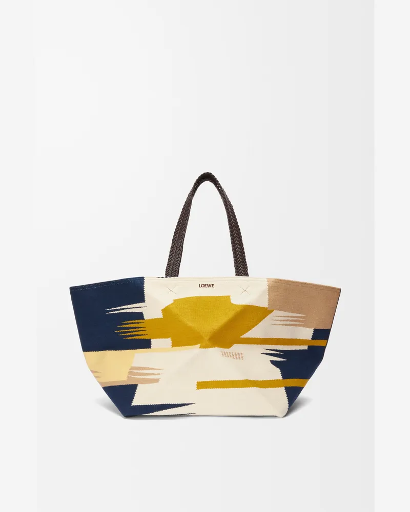 Loewe Xxl Puzzle Fold Tote In Canvas Hombre Multicolor