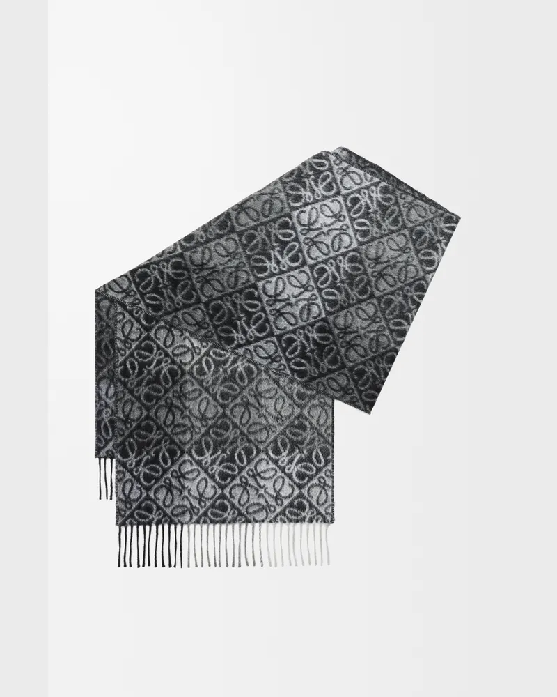Loewe Anagram Scarf In Wool And Cashmere Mujer Black