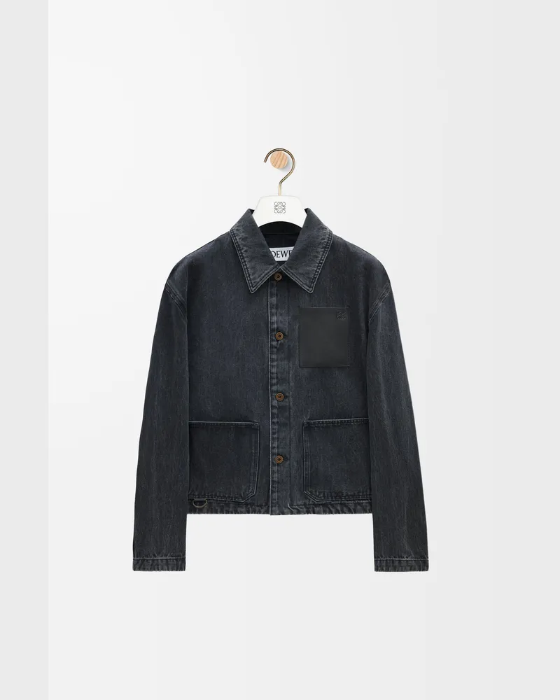 Loewe Workwear Jacket In Denim Size Hombre Black