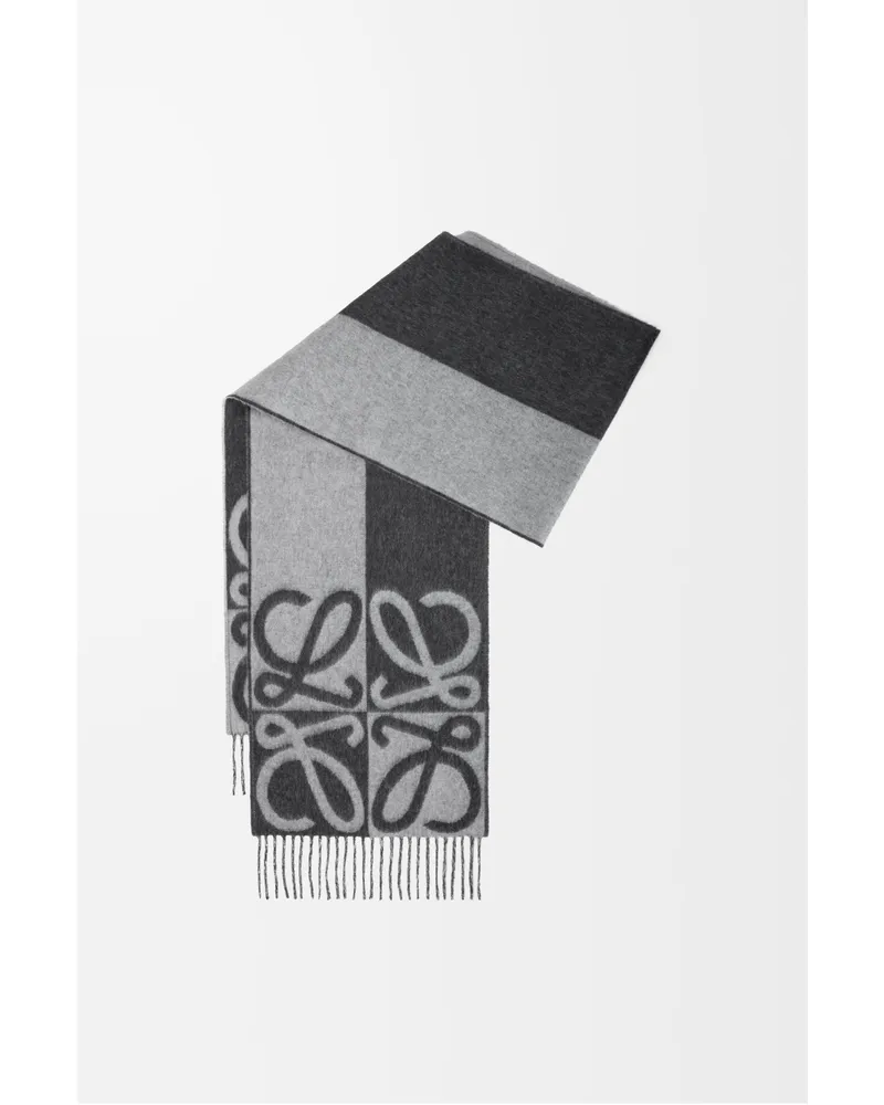 Loewe Scarf In Wool And Cashmere Mujer Dark