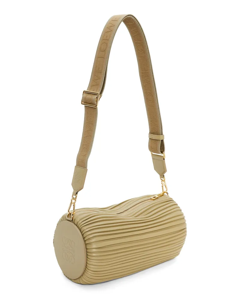 Loewe Luxury Large Bracelet pouch in pleated nappa Clay